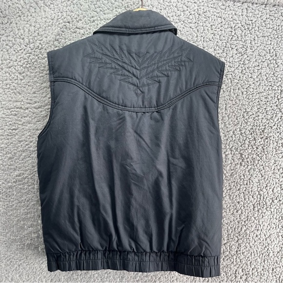 St. Moritz Vtg Black Puffer Vest Outdoors Activewear Retro Size L Embroidered - Picture 7 of 10